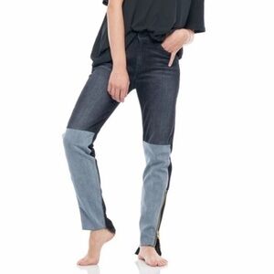 NWT Sandrine Rose Mixed Denim Zipper Jeans, size 27